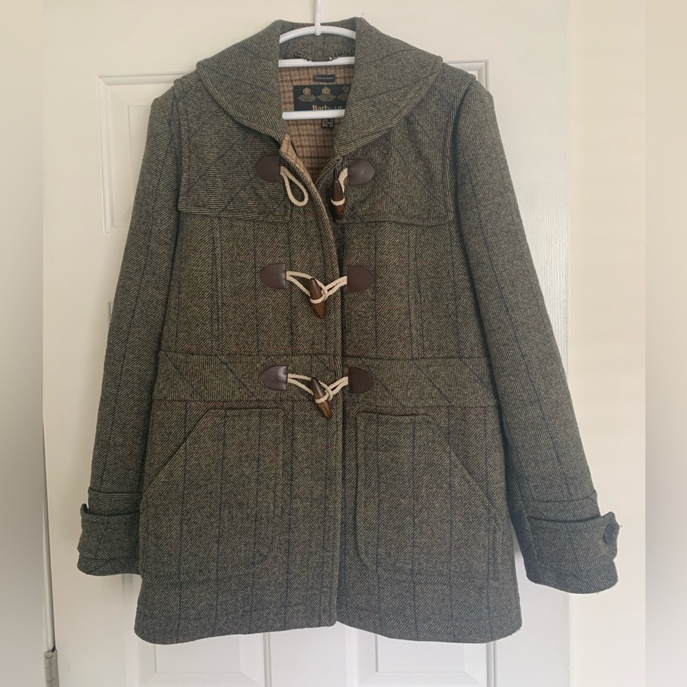 Barbour women’s wool jacket, multi tone grey. US size 12